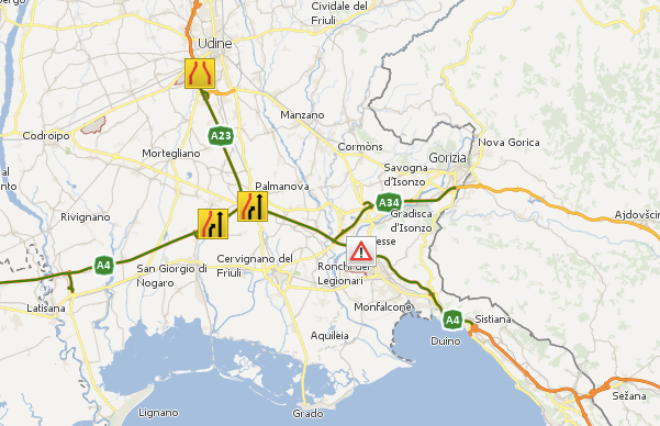Immagine per Incidente in A4 tra Redipuglia e Villesse, traffico rallentato